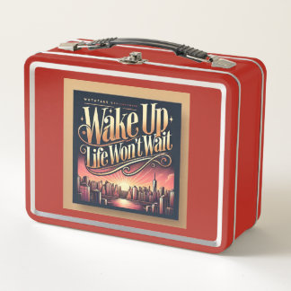Wake up metal lunch box