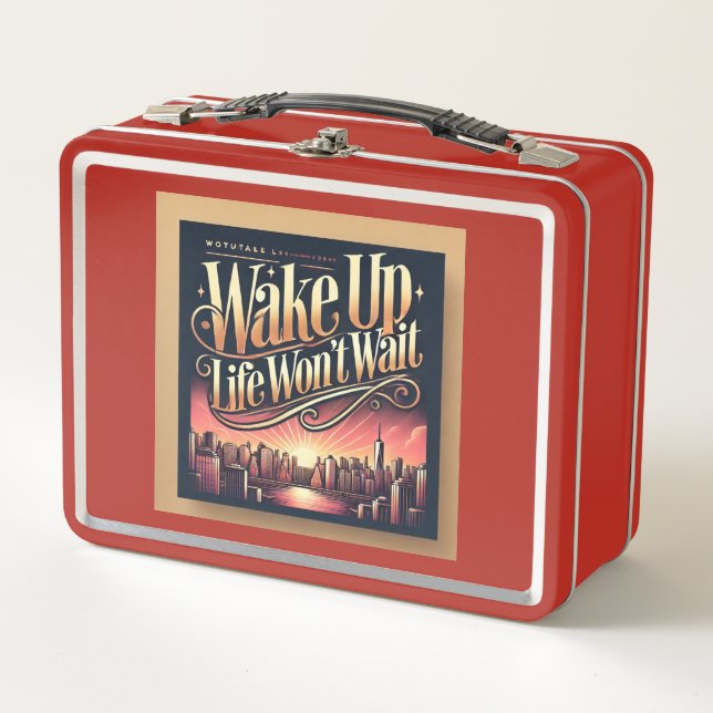 Wake up metal lunch box (Front)