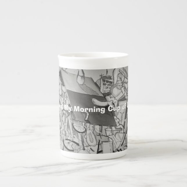 Wake Up Morning Coffee Bone China Mug (Front)