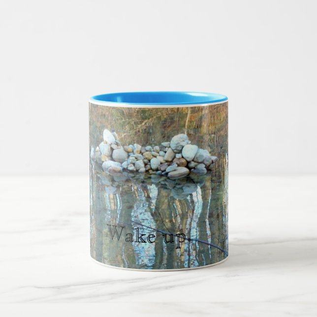 Wake Up Mug with Walden Pond Cairn (Center)