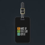 Wake Up Play Golf Repeat Funny Golfer and Golfing Luggage Tag<br><div class="desc">Wake Up Play Golf Repeat. Cool and funny golf design for golf player, golf coach or golf fan. This awesome merchandise is great for those who enjoy golfing, driving golf cart around the golf course, putting and scoring birdie. Perfect for professional golfers, those playing golf for fun or golf caddy....</div>