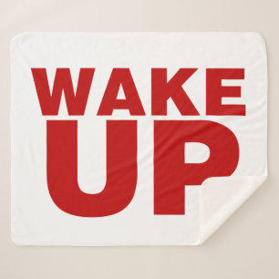 Wake Up Red Sherpa Blanket