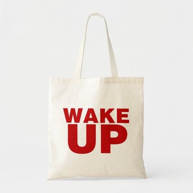 Wake Up Red Tote Bag (Front)