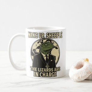 Wake Up Sheeple Lizard Rulers Parody Coffee Mug