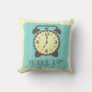 Wake up! throw pillow