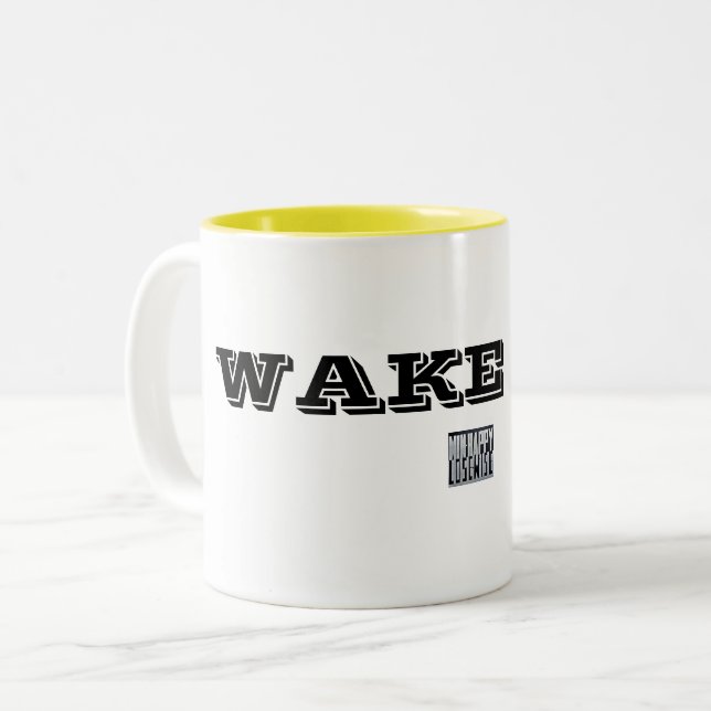 Wake Up! Two-Tone Coffee Mug (Front Left)