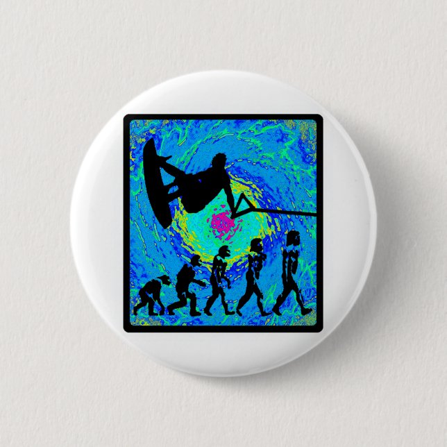 Wakeboard Evolving Colours 2 Inch Round Button (Front)