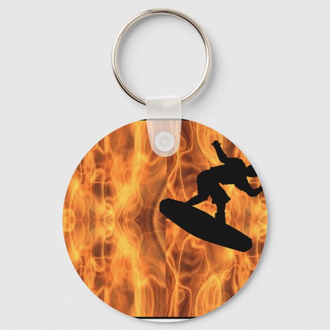 Wakeboard Fire Keychain (Front)