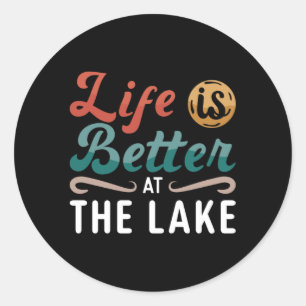 Wakeboard Life Is Better At The Lake Wakeboarding Classic Round Sticker