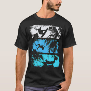 Wakeboard Lifestyle Vintage Design Palm Trees Logo T-Shirt