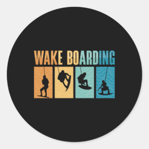 Wakeboard Wake Boarding Wakeboarder Wakeboarding Classic Round Sticker