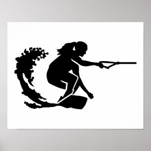 Wakeboard woman poster