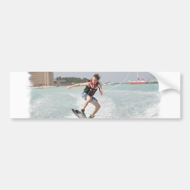 Wakeboarder Jumping Bumper Sticker (Front)
