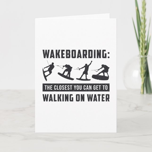 Wakeboarder Wakeboarding Walking On Water Wake Card (Front)