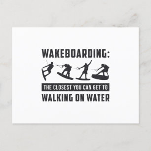 Wakeboarder Wakeboarding Walking On Water Wake Postcard