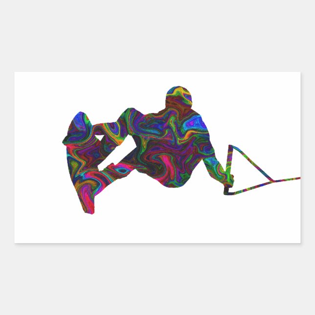 Wakeboarder Wild Colours Sticker (Front)