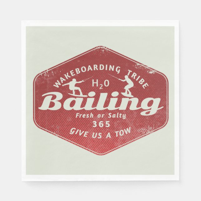 Wakeboarding bailing  napkin (Front)