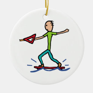 Wakeboarding Ceramic Ornament