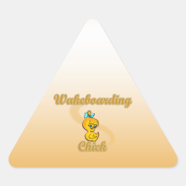 Wakeboarding Chick Triangle Sticker (Front)