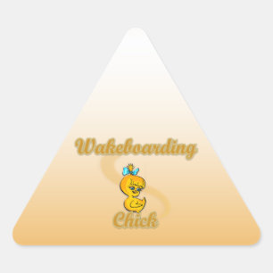 Wakeboarding Chick Triangle Sticker