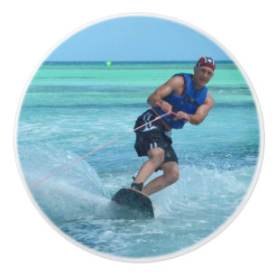Wakeboarding in the Tropics Ceramic Knob