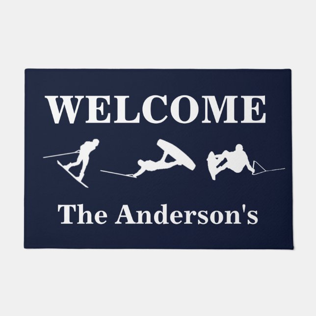 Wakeboarding Personalized Doormat (Front)