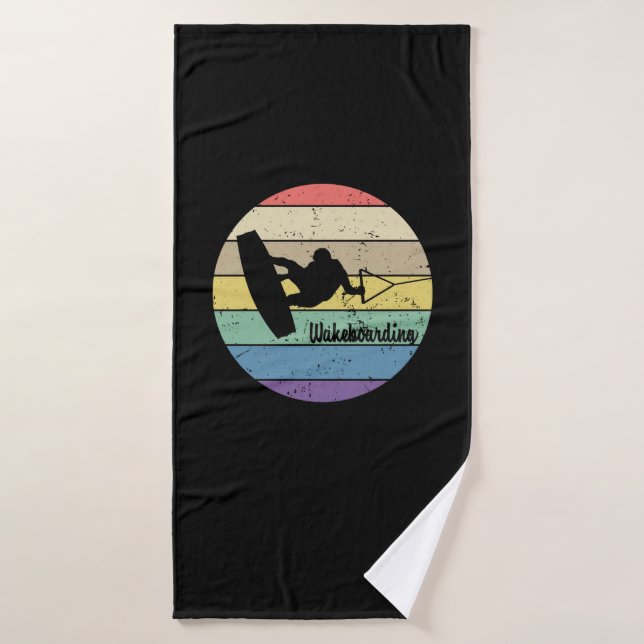 Wakeboarding Retro Bath Towel (Bath Towel)