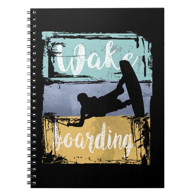 Wakeboarding Retro Wakeboarder Notebook (Front)