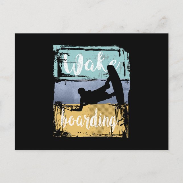 Wakeboarding Retro Wakeboarder Postcard (Front)