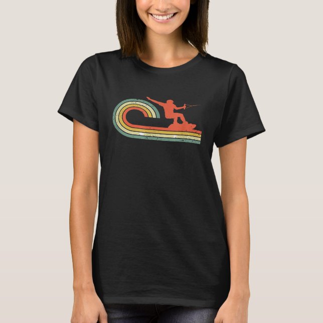 Wakeboarding Retro Wave T-Shirt (Front)