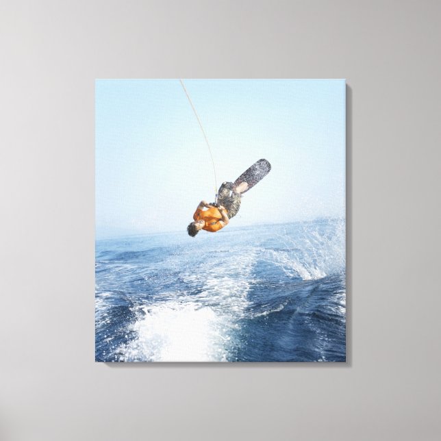 Wakeboarding Stunt Canvas Print (Front)