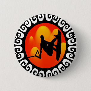 WAKEBOARDING SUN CRAZED 2 INCH ROUND BUTTON