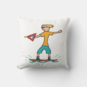 Wakeboarding Throw Pillow