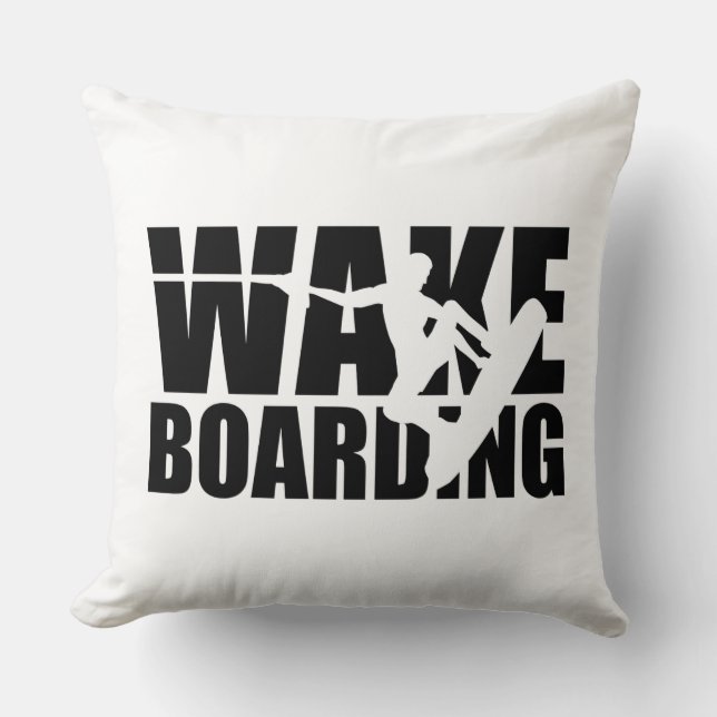 Wakeboarding Throw Pillow (Front)