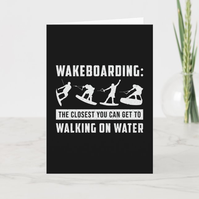 Wakeboarding Walking On Water Wake Wakeboarder Card (Front)