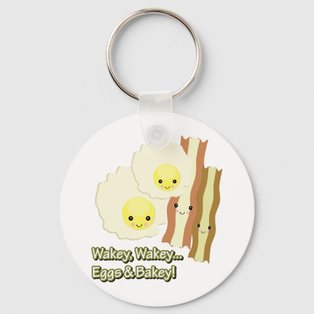 wakey wakey eggs n bakey keychain (Front)