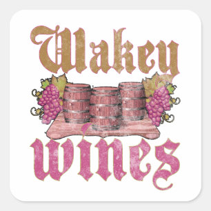 Wakey Wines Square Sticker