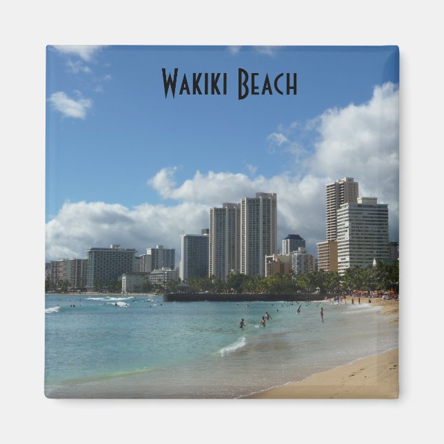 Wakiki Beach Hawaii Photo Magnet Oahu Honolulu (Devant)