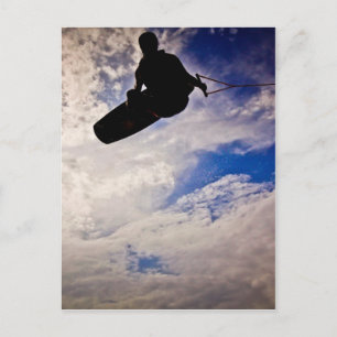 "Waking Life" Wakeboarder Inverted Silhouette Postcard