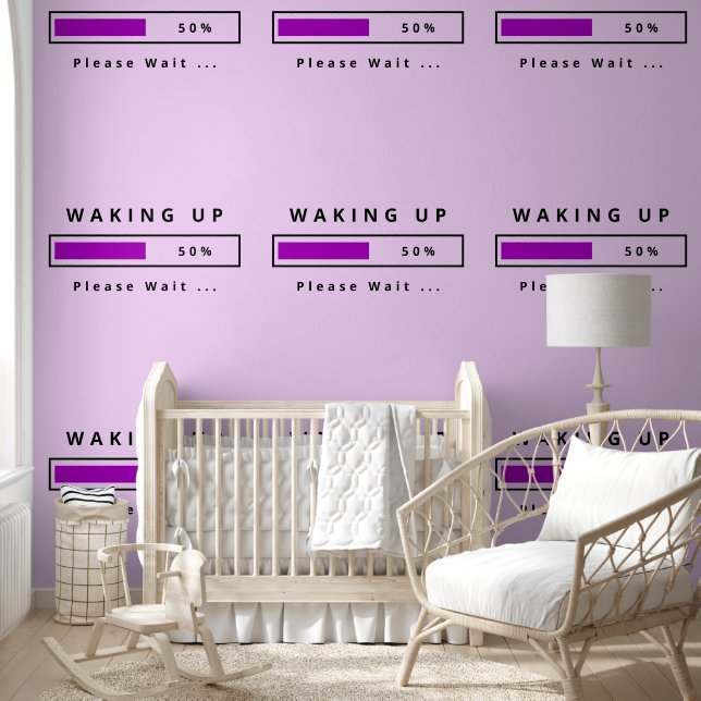 Waking Up Please Wait Funny Customizable Wallpaper (Kids)