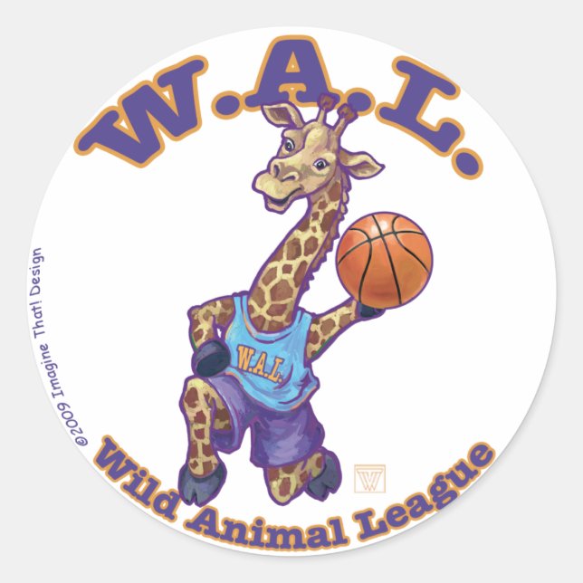 WAL Basketball Classic Round Sticker (Front)