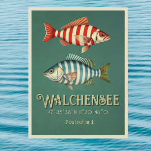 Walchensee Lake Walchen Germany fish Postcard