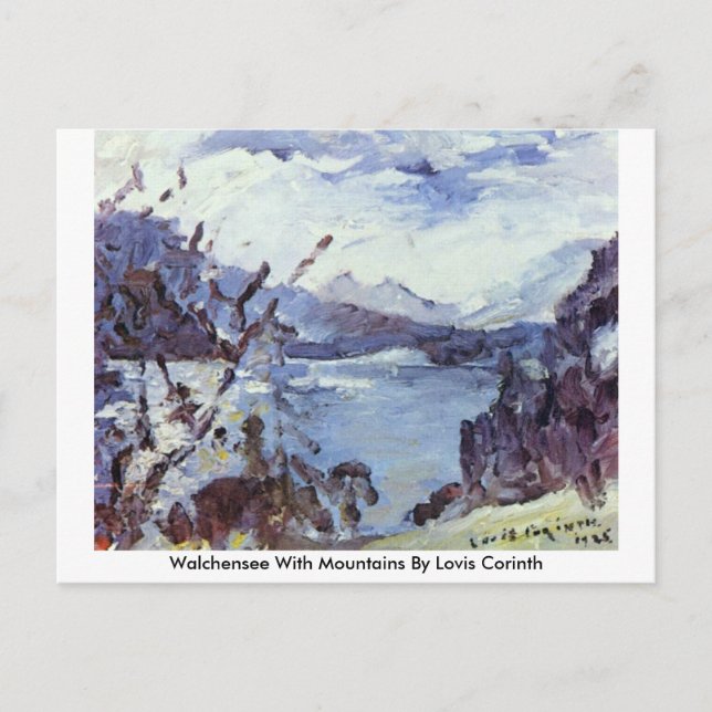 Walchensee With Mountains By Lovis Corinth Postcard (Front)