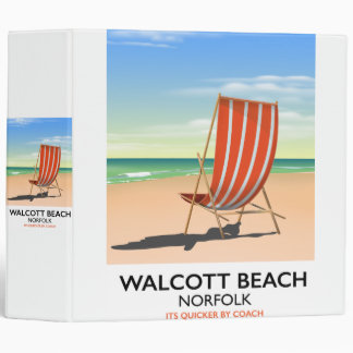 Walcott Beach, Norfolk seaside poster Binder