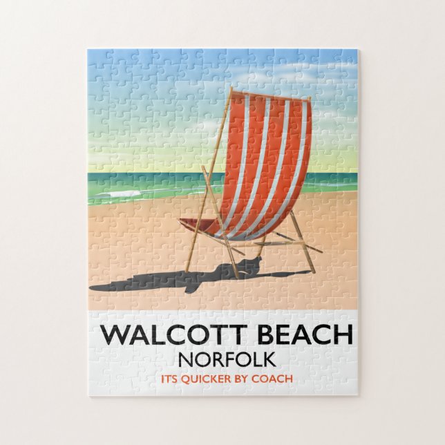 Walcott Beach, Norfolk seaside poster Jigsaw Puzzle (Vertical)