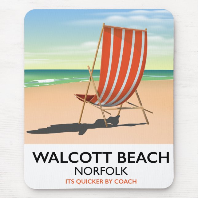 Walcott Beach, Norfolk seaside poster Mouse Pad (Front)