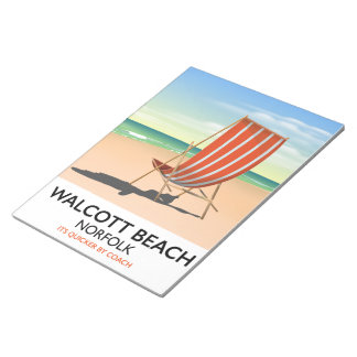 Walcott Beach, Norfolk seaside poster Notepad
