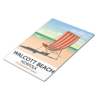 Walcott Beach, Norfolk seaside poster Notepad