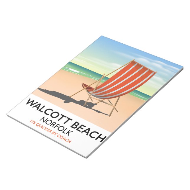 Walcott Beach, Norfolk seaside poster Notepad (Angled)