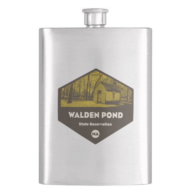 Walden Pond State Reservation Massachusetts Hip Flask (Front)